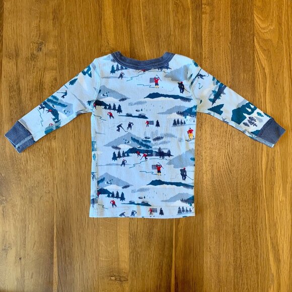 HANNA ANDERSSON Winter Sports Pajamas Boys 12-18 Mo 75 Ski Ice Hockey Cotton PJs - Picture 3 of 9
